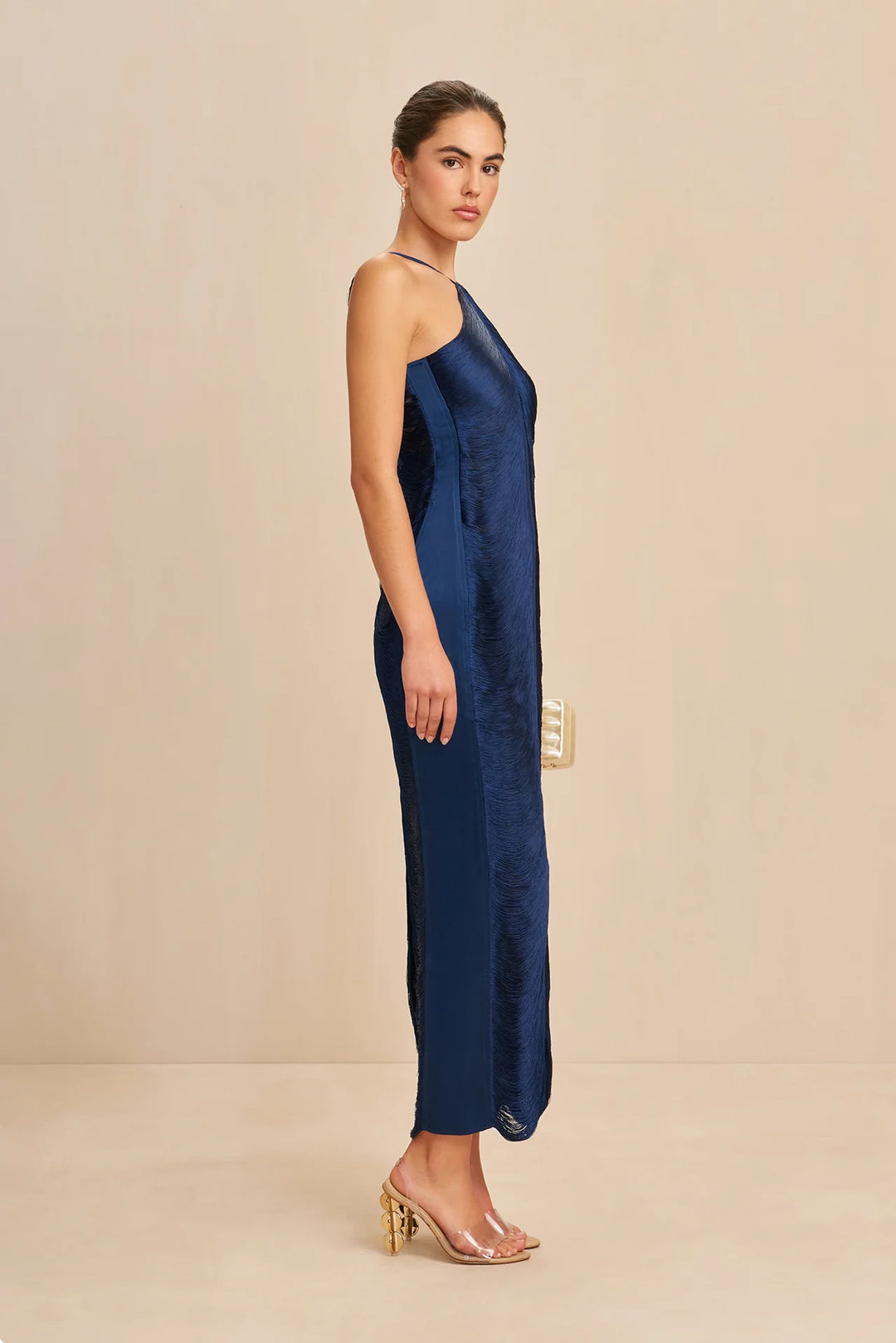 Verity -  Fringe Halter Gown