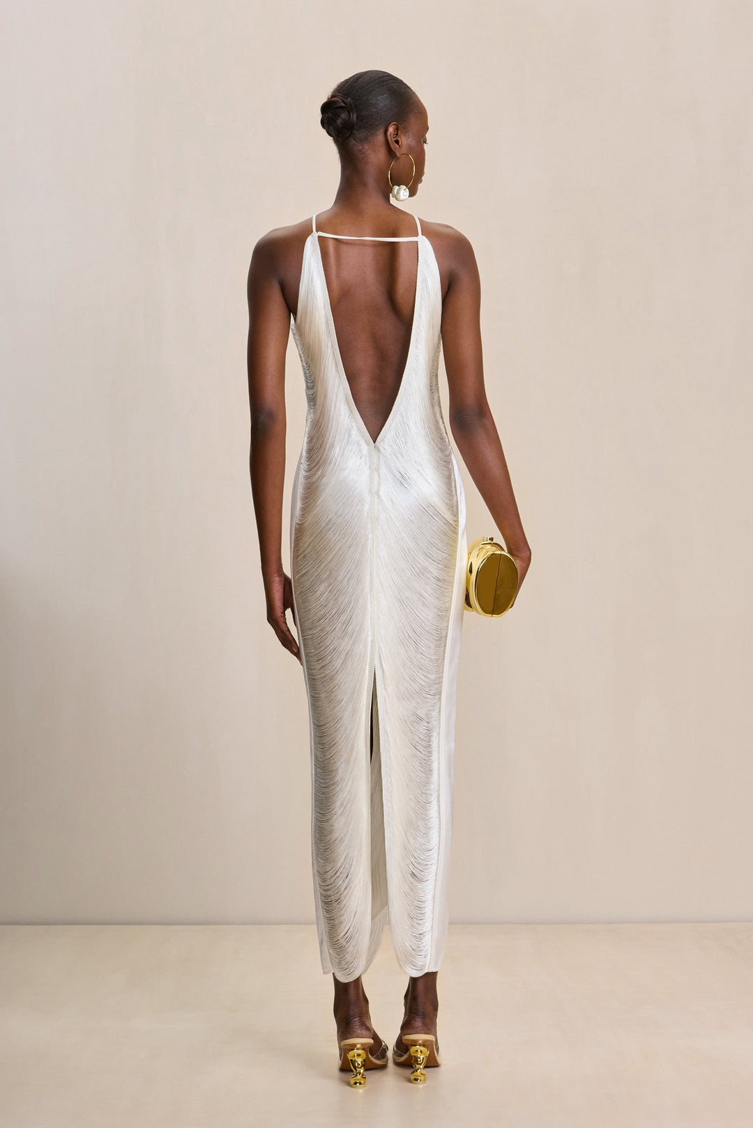 Verity -  Fringe Halter Gown