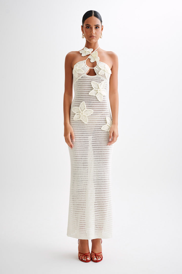 Noor - Floral Crochet Maxi Dress
