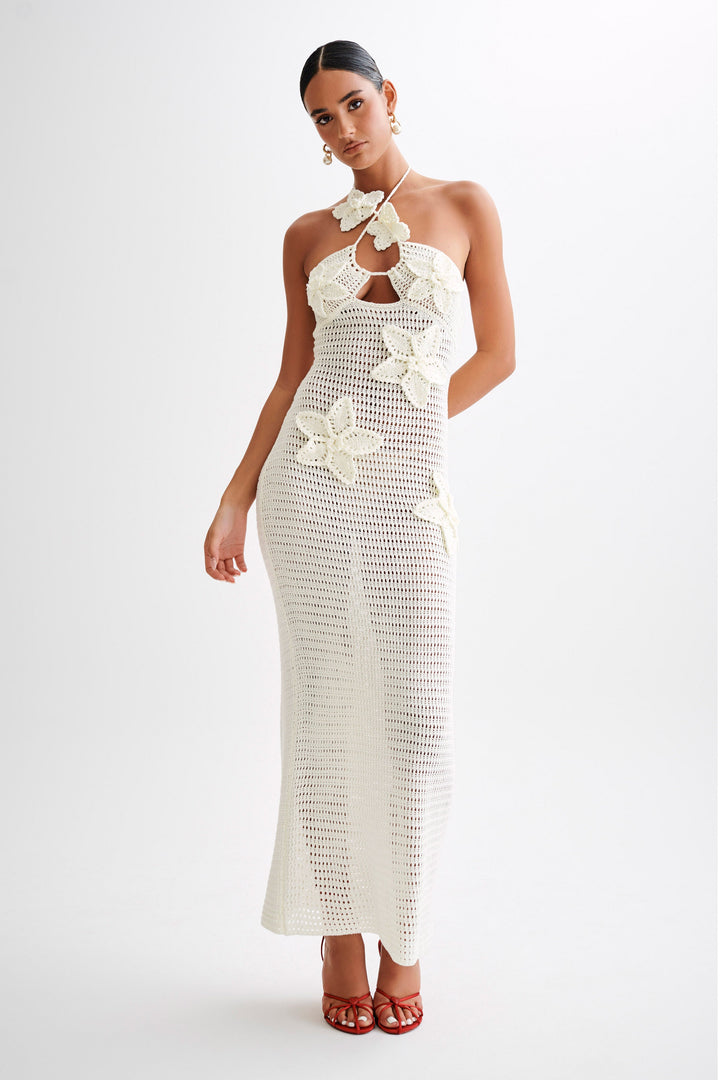 Noor - Floral Crochet Maxi Dress