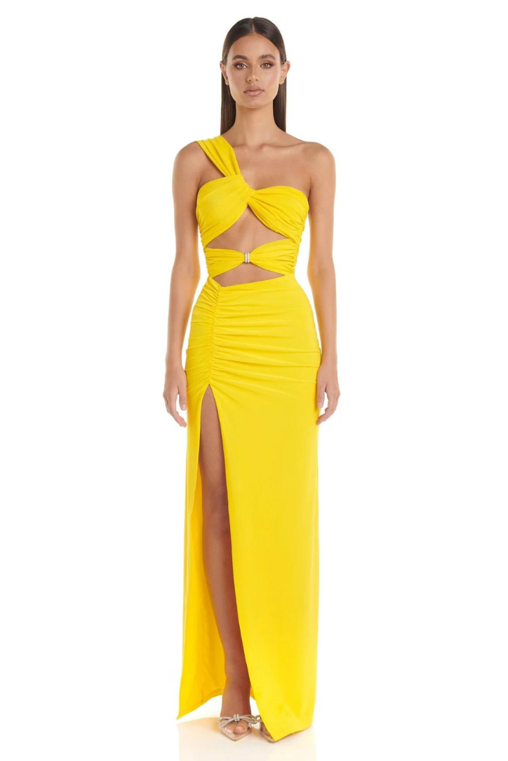 Zikora - Cut-Out One-Shoulder Slit Maxi Dress