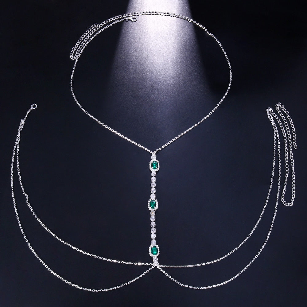 Green Crystal Body Necklace