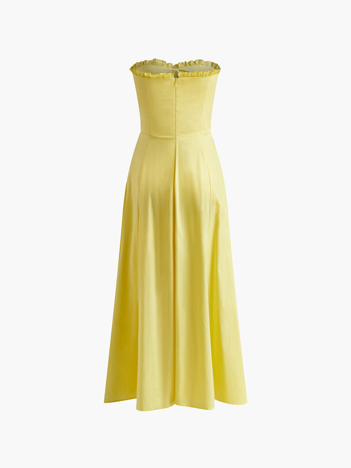 Elandra - Lemon Corset Fit Midi Dress