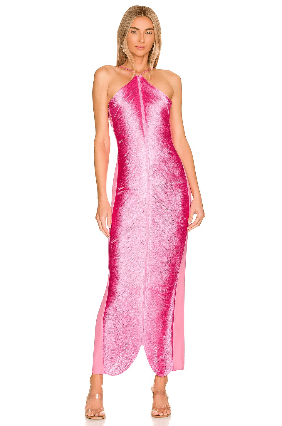 Verity -  Fringe Halter Gown