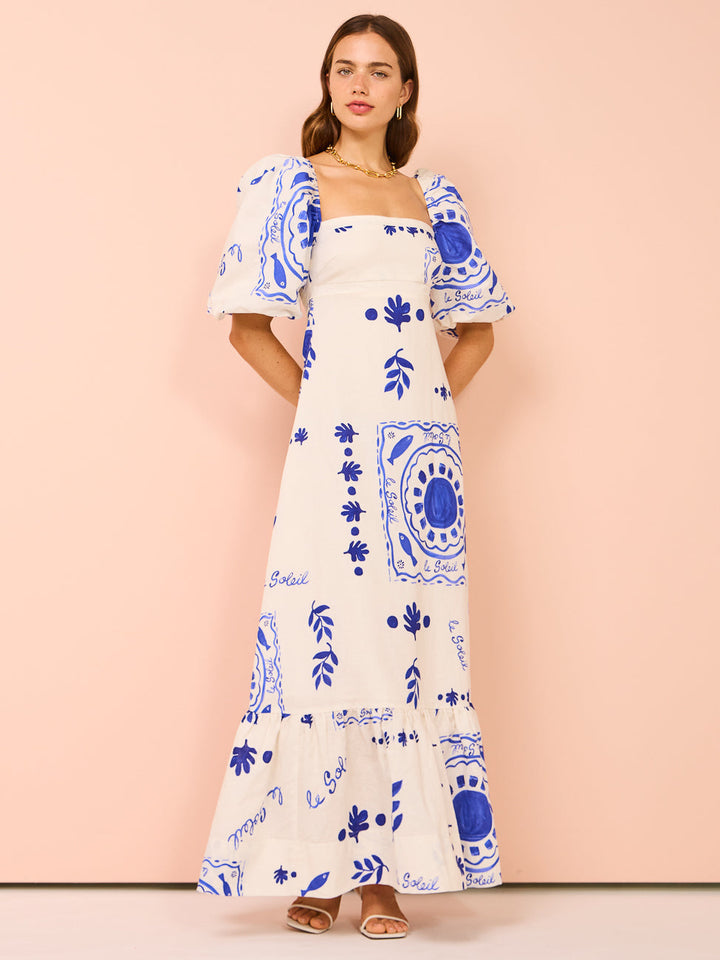 Olivia - Puff Sleeve Maxi Dress