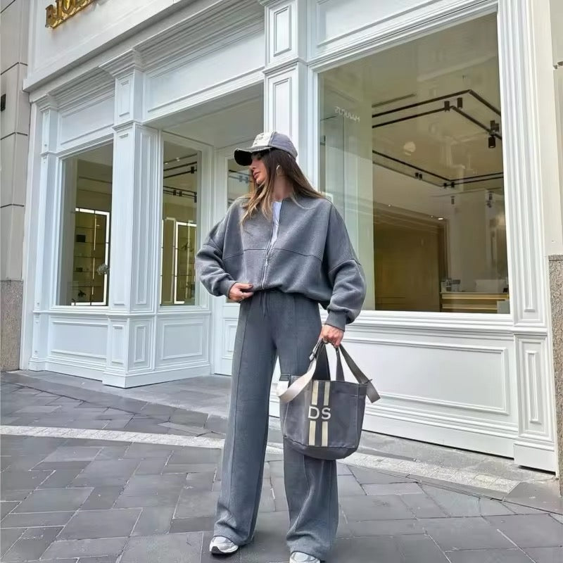 Nola - Cozy Zipper Tracksuit Two-Piece Set