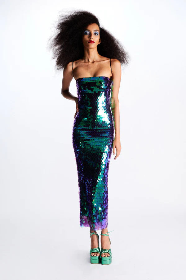 Vaenora - Sizzling Sequins Midi Dress