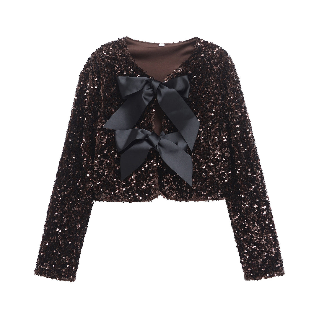 Zelmira - Shiny Shimmer Bow Tie Top