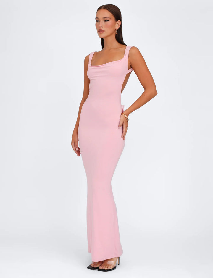 Valentina - Backless Bow Maxi Dress