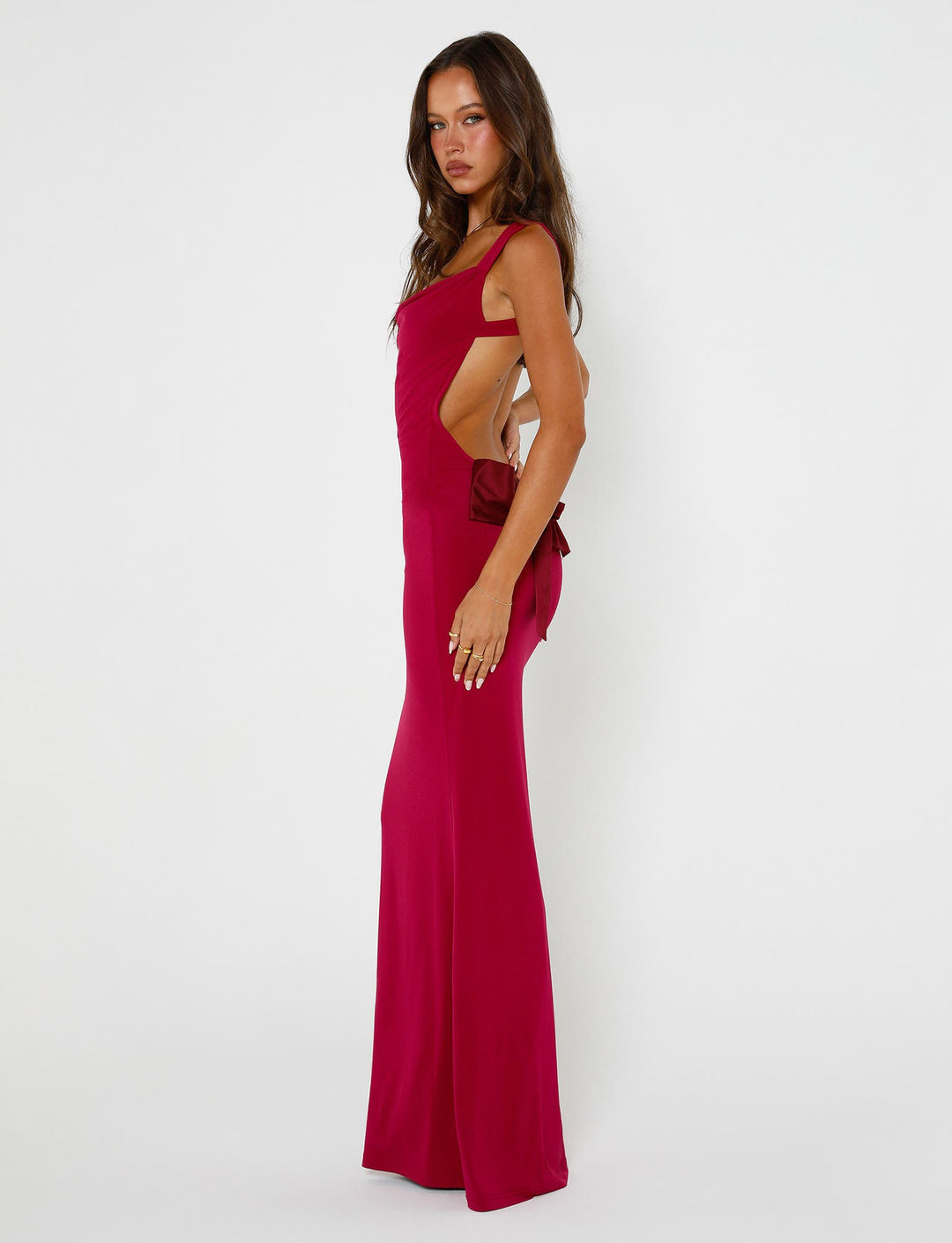 Valentina - Backless Bow Maxi Dress