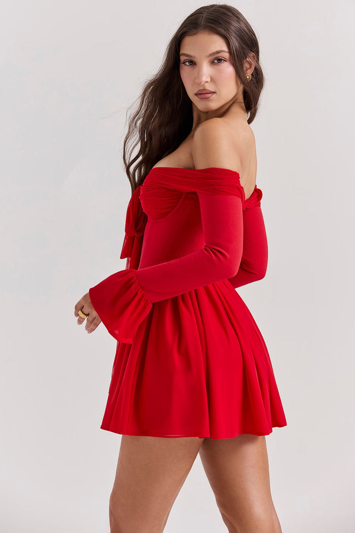 Calyra - Tie-Up Off-Shoulder Dress