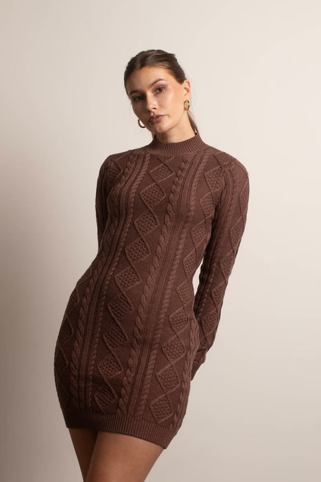 Faelan - Knitted Back Cut-Out Mini Dress