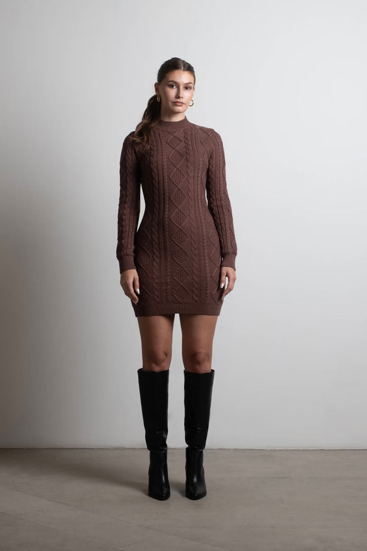 Faelan - Knitted Back Cut-Out Mini Dress