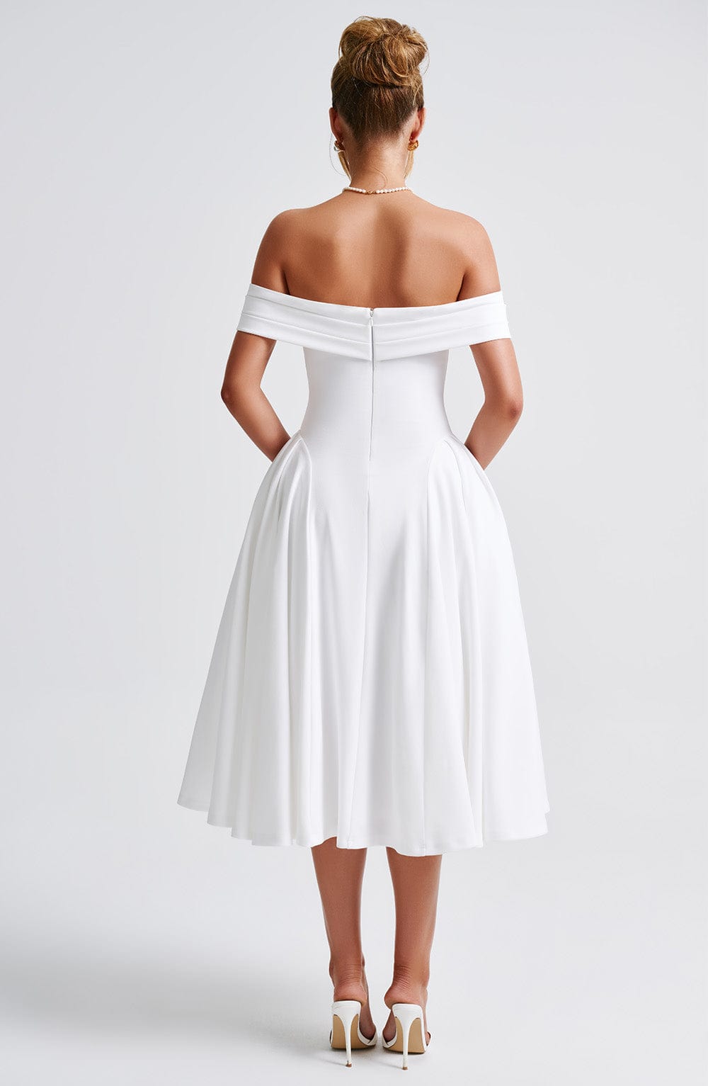 Tahlia - Off-Shoulder Pleated Midi Dress