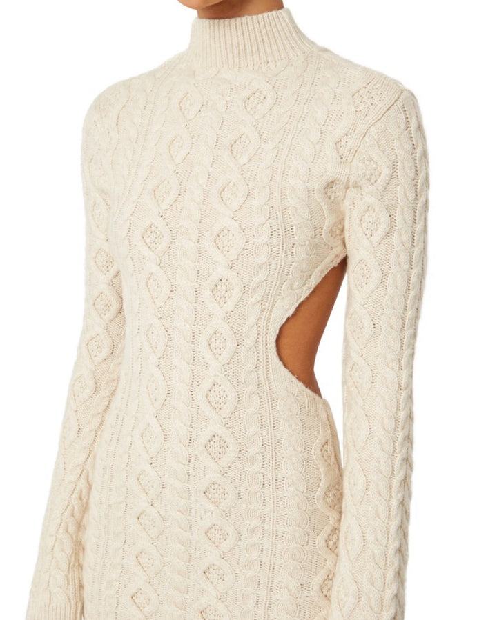 Faelan - Knitted Back Cut-Out Mini Dress